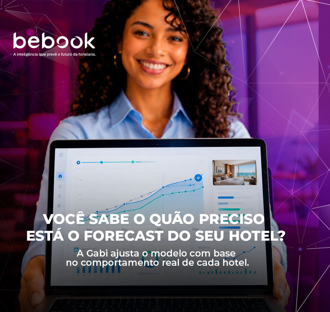 Você sabe o quão preciso está o forecast do seu hotel? A Gabi ajusta o modelo com base no comportamento real de cada hotel.